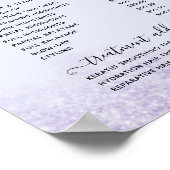 Paarse Glitter Kapsalon Prijslijst Poster (Hoek)