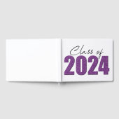 Paarse Glitter Klasse van 2024 Gastenboek (Volledig)