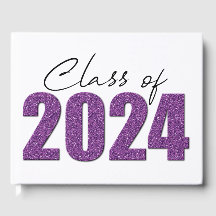 Paarse Glitter Klasse van 2024