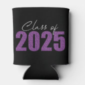 Paarse Glitter Klasse van 2025 Blikjeskoeler (Achterkant)