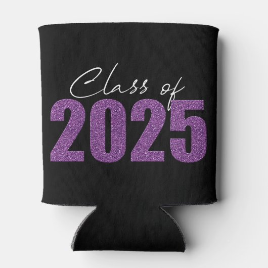 Paarse Glitter Klasse van 2025 Blikjeskoeler (Achterkant)