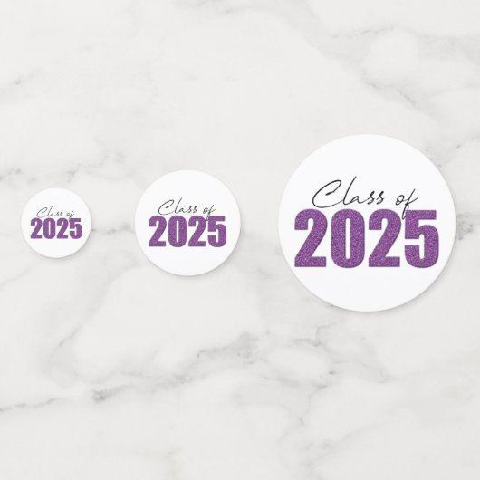 Paarse Glitter Klasse van 2025 Confetti (Voorkanten)