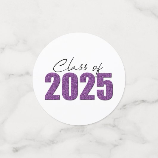 Paarse Glitter Klasse van 2025 Confetti (Kleine voorkant)