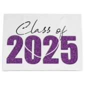 Paarse Glitter Klasse van 2025 Groot Cadeauzakje (Voorkant)