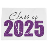 Paarse Glitter Klasse van 2025 Groot Cadeauzakje (Achterkant)