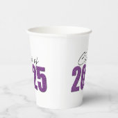 Paarse Glitter Klasse van 2025 Papieren Bekers (Rechts)