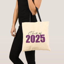 Paarse Glitter Klasse van 2025 Tote Bag