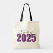 Paarse Glitter Klasse van 2025 Tote Bag (Achterkant)