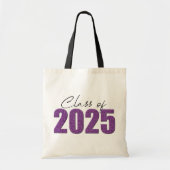 Paarse Glitter Klasse van 2025 Tote Bag (Voorkant)