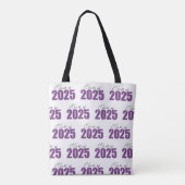 Paarse Glitter Klasse van 2025 Tote Bag (Achterkant)