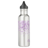 Paarse glitter laat een monogram wit script vallen waterfles (Links)