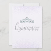 Paarse Glitter & Lace, Quinceañera-uitnodigingen Kaart (Achterkant)