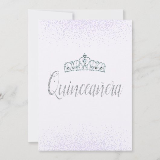 Paarse Glitter & Lace, Quinceañera-uitnodigingen Kaart (Achterkant)