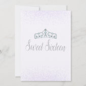 Paarse Glitter & Lace, weet 16 Kaart (Achterkant)