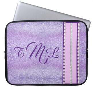 Paarse Glitter Laptop Sleeve