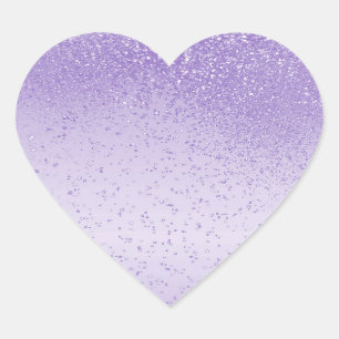 Paarse Glitter Lavendelkleurig Hart Sticker
