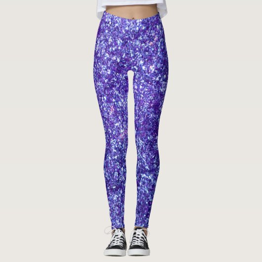 Paarse Glitter-Leggings Leggings (Voorkant)