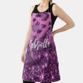 Paarse Glitter Leopard Print Schort (Insitu)