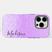 Paarse Glitter Lichten Gepersonaliseerd Case-Mate iPhone Case (Achterkant (horizontaal))