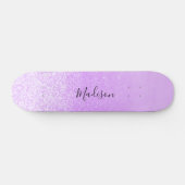 Paarse Glitter Lichten Gepersonaliseerd Persoonlijk Skateboard (Horizontaal)