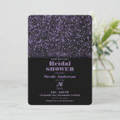Paarse Glitter Lichtjes Bruiloft Feestje Kaart (Staand voorkant)