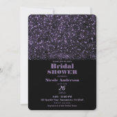 Paarse Glitter Lichtjes Bruiloft Feestje Kaart (Voorkant)