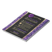 Paarse glitter Lip hoe de Instructiebladen moeten  Notitieblok (Linkerzijde)