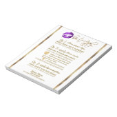 Paarse Glitter Lip Instructies voor Wit Notitieblok (Linkerzijde)