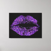 Paarse glitter Lips #2 Canvas Afdruk (Voorkant)