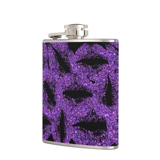 Paarse glitter Lips #2 Heupfles (Links)