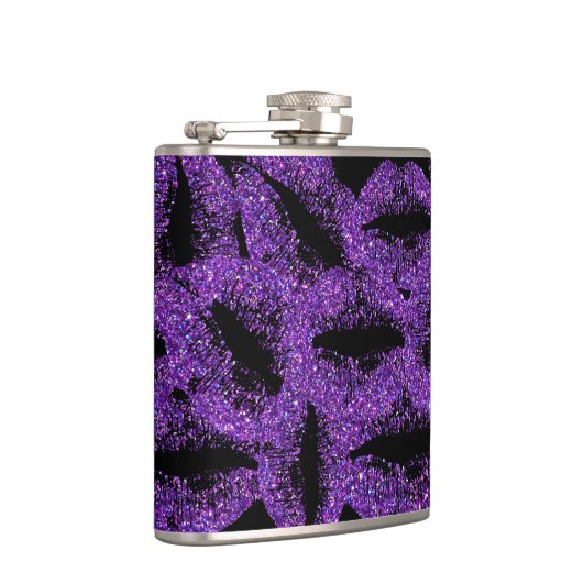 Paarse glitter Lips #2 Heupfles (Rechts)