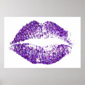 Paarse glitter Lips #2 Poster (Voorkant)