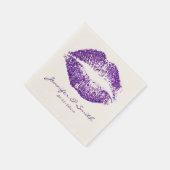 Paarse glitter Lips #2 Servet (Hoek)