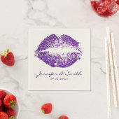 Paarse glitter Lips #2 Servet (Insitu)