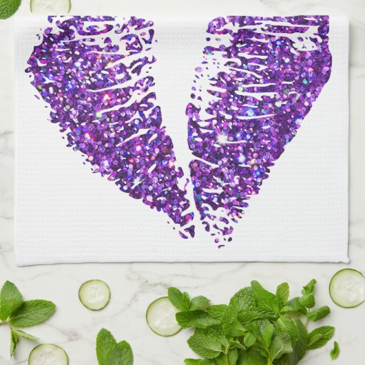 Paarse glitter Lips #2 Theedoek (Gevouwen)