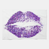 Paarse glitter Lips #2 Theedoek (Horizontaal)