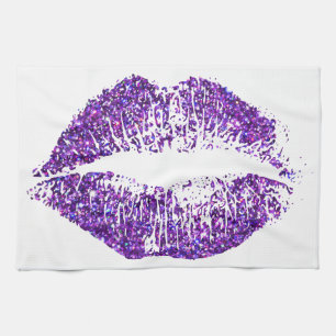 Paarse glitter Lips #2 Theedoek