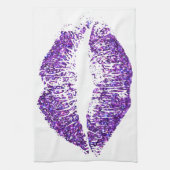 Paarse glitter Lips #2 Theedoek (Verticaal)