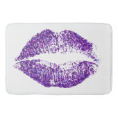 Paarse glitter Lips #3 Badmat (Voorkant)