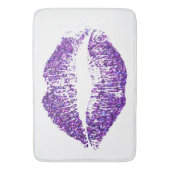 Paarse glitter Lips #3 Badmat (Voorkant Verticaal)