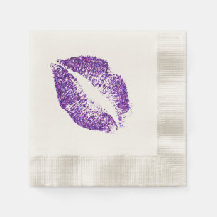 Paarse glitter Lips #3 Servet
