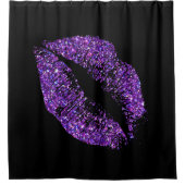 Paarse glitter Lips #5 Douchegordijn (Voorkant)