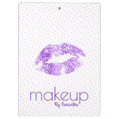 Paarse glitter Lips & Polkadots Patroon Klembord (Achterkant)