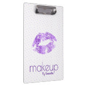 Paarse glitter Lips & Polkadots Patroon Klembord (Rechts)