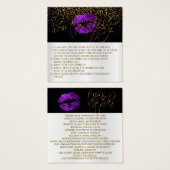 Paarse Glitter LipSense Aanbrenginstructies Vierkante Visitekaartjes (Voorkant /achterkant)