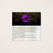 Paarse Glitter LipSense Aanbrenginstructies Vierkante Visitekaartjes (Voorkant)