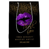 Paarse Glitter Lipstick - Dank u wel Medium Cadeauzakje (Voorkant)