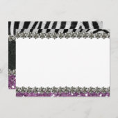 Paarse Glitter look Zebra Persoonlijk Bedankt (Voorkant / Achterkant)