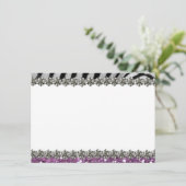 Paarse Glitter look Zebra Persoonlijk Bedankt (Staand voorkant)