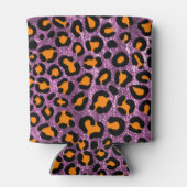 Paarse Glitter Luipaard Meisjesachtige Cheetah Chi Blikjeskoeler (Achterkant)